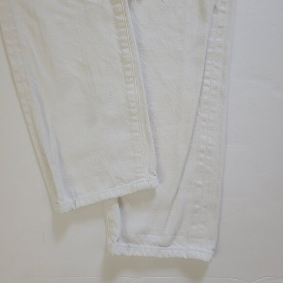 COH Liya High Rise Classic Fit Crop Jean in Distressed Selvedge White - Picture 9 of 16